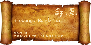 Szobonya Romána névjegykártya